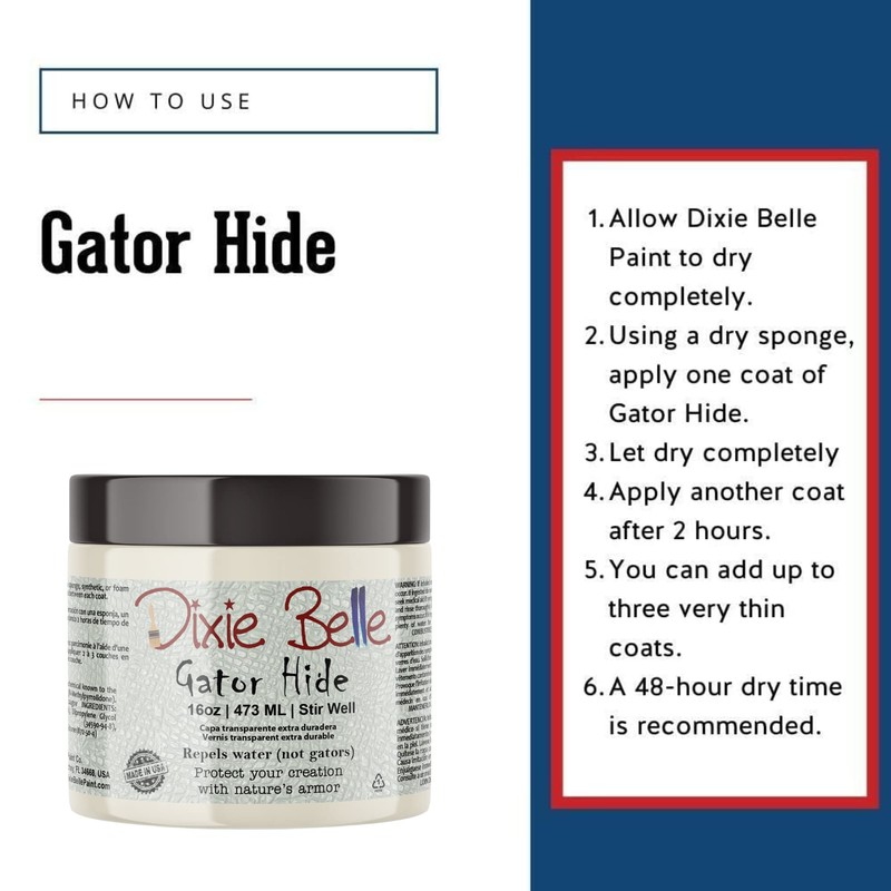 Dixie Belle Gator Hide Polyacrylic Topcoat (16oz) - Durable, Non-Yellowing