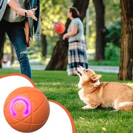 Rolling Ball Dog Toy | Electric Shaky Ball Toy for Dogs | USB Moving Ball for Daily Training, Automatic Interactive Dog Toys with LED Light | USB Interactive Dog Ball Toy for Interactive Play Fun