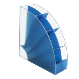 Pencil Holder for Desk, 8 Grid Large Capacity Slant Insertion Pen Holder, Transparent Desktop Organizer for Office & Home, PP Plastic Pen Organizer