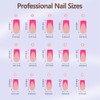 Misssix XBASICTIPS Uñas postizas francesas rosas, 150 unidades, largas y