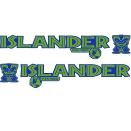 Tower Decals 2 x Lime Green/Blue Islander Edition Hood Decal Beach Club Tiki Man Vinyl Graphic Full Color Fits Jeep Wrangler