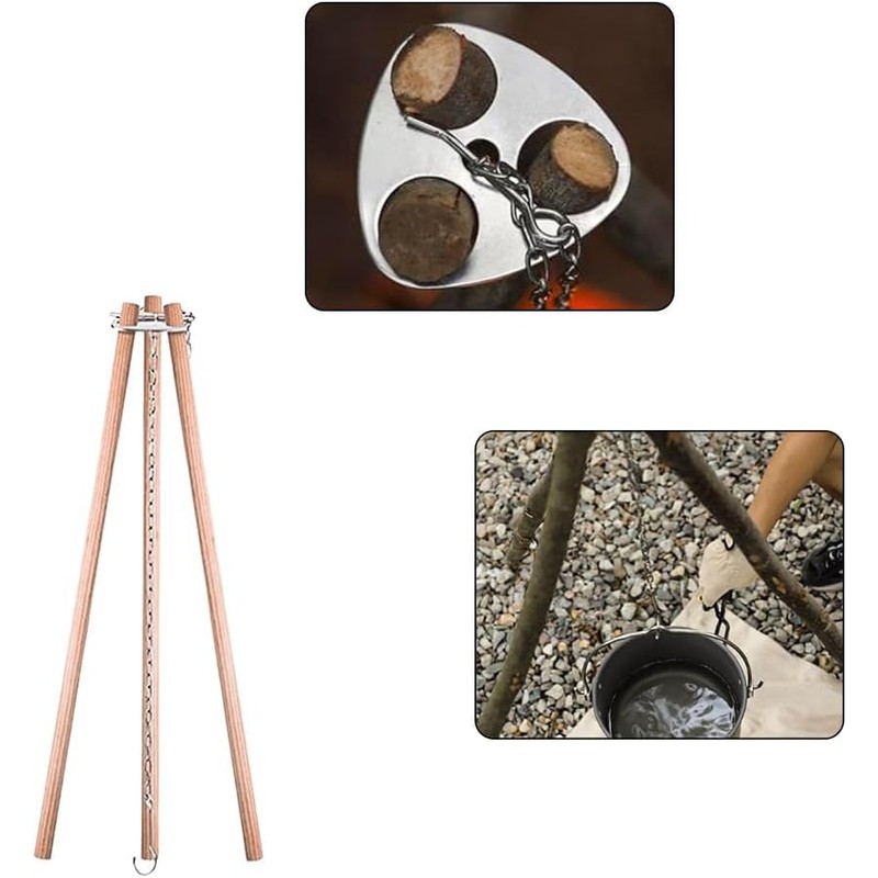 Stainless steel campfire tripod, camping tripod, barbecue accessories, campfire tripod,