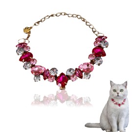 KGCGJVB Dog Necklace and Cat Collar Pearl Jewelry for Small Dogs Fancy Pet Necklaces with Adjustable Pink Diamonds Design Elegant Collar for Cats Puppies and Pets Cute Accessories for Daily Wear