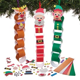 Baker Ross FN344 Christmas Characters Paper Chains Kits - Pack of 4, Christmas Arts and Crafts for Kids, Christmas Decorations