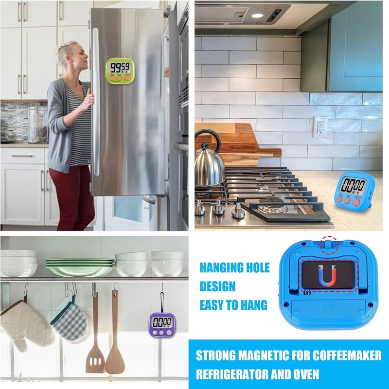 6 Pack Digital Timer for Kids, Digital Timers, Magnetic Countdown