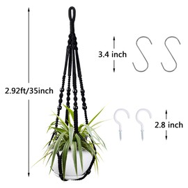 Augshy Macrame Hanging Planter, 2 Pack Hanging Planters for Indoor Plants Indoor Outdoor Decor Handmade Hanging Plant Holder(35 Inch)