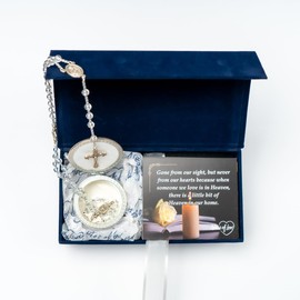 Sympathy Gift Box (30 Unique Cards + Rosary Beads) Religious Condolences Sorry For Your Loss & Thinking Of You Assortment For Funeral Bereavement, Memorial Service And Celebration Of Life Present