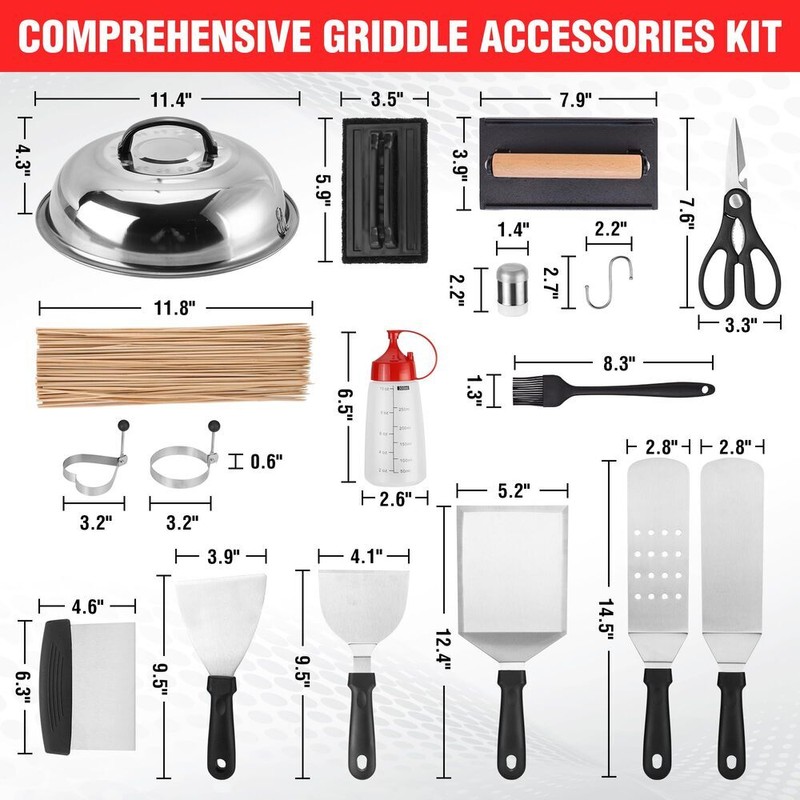 PARGRILL 128PC Griddle Accessories Kit Grilling Set Flat Top Grill