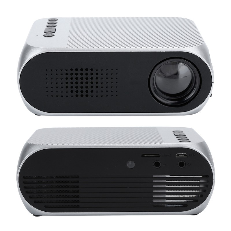 Mini Projector Silver Micro Portable 1080P LED Multi Function for