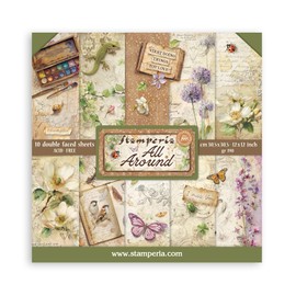 Stamperia - Scrapbook Paper Pad for Scrapbooks, Albums, Cards, Bullet Journals and More, Acid Free, Double-Sided, Perfect for Hobbies, Crafts, and Gifting (All Around) (30.5 x 30.5cm)