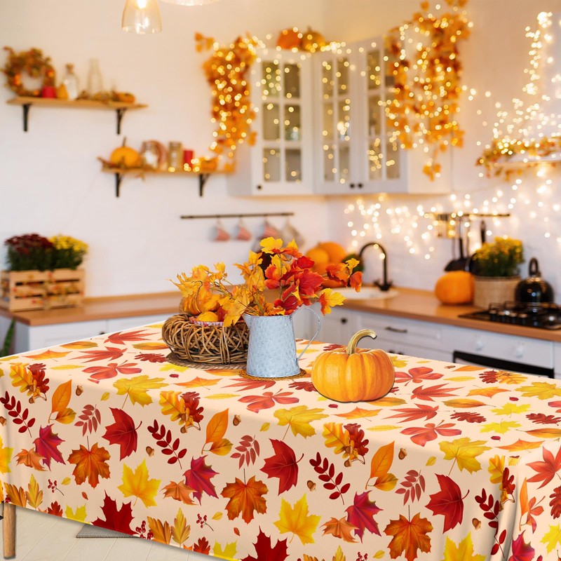 3 Pack Fall Tablecloths, Fall Leaves Party Decorations Thanksgiving Disposable