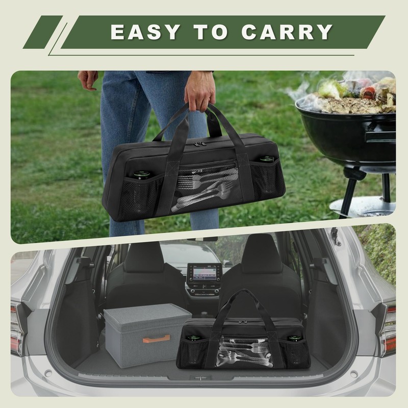 HODRANT Grill Tool Storage Bag, Outdoor BBQ Utensil Holder for