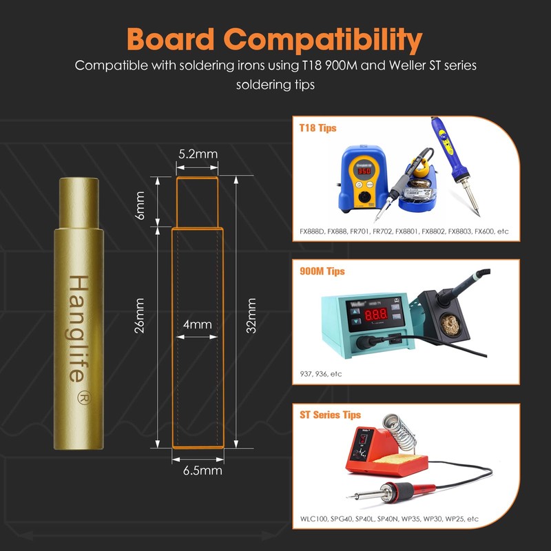 HANGLIFE Soldering Iron Tips for Threaded Inserts M2 M2.5 M3