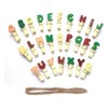 56-Pack Mini Natural Wooden Clothespins with Colorful English Letters A-Z