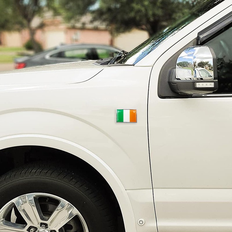 Perdecor Ireland Flag Sticker Irish Emblem Decal Car Chrome Flags,