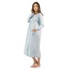 Casual Nights Women's Long Quilted Robe House Dress - Blue