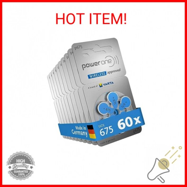 Power-One Powerone size 675 Hearing Aid Battery No Mercury made