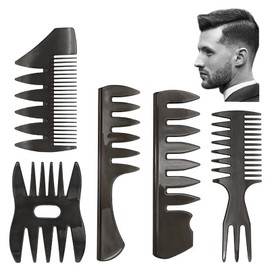 Samcos Comb, Set of 5, Men's Comb, Hair Comb, Oil Hair Pick, Haircut Shop, Salon, Hair Styling, Hairdressing Tool, Unisex