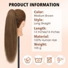 TESSHAIR Claw Clip Ponytail Extension - Human Hair, 18 Inch,