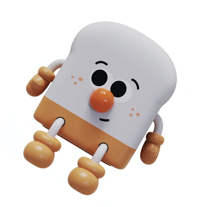 USB Charging Cartoon Light Phone Holder Toast Shape Bedroom Bedside