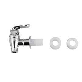 Walkinginrain Replacement Spigot for Beverage Dispenser,Push Style Spigots,Water Dispenser Replacement Spout Silver 2 Pack