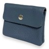 Women's Small Leather Wallet with Coin Compartment and Button Mini
