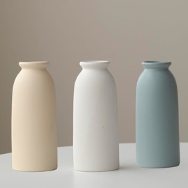 Ceramic Vase Set for Home Decor, Multicolor, Set of 3, for Living Room, Table, Fireplace, Entrance Centerpieces (Blue Mix)