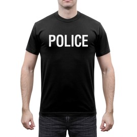 Rothco 2-Sided Police T-Shirt (US, Alpha, X-Large, Regular, Regular, Black)