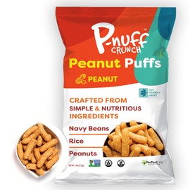 Pnuff Crunch Peanut Butter Puffs - Healthy Snacks, Low Calorie Snacks, Gluten Free Snacks, Vegan, High Protein, Keto, Office Snacks, Low Sugar, as Seen on Shark Tank - Original, 4 Oz Bag (Pack of 15)