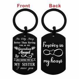 Laluminter Memorial Gifts for Loss of Sister - Sister Sympathy Keychain - I Miss You Sister Rememberance Bereavement Items