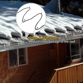 9milelake Heat Roof Gutter De-Icing Ice Snow Melter Cable Tape Kit: On：6±3℃ Off：13±3℃ (80FT) Freeze Protected Water Pipe Heating Cable