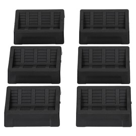 Caster Cups Furniture Wheel Stoppers Heavy Duty Rubber Bed Chair Sofa Cabinet Floor Protectors Black 6PCS 7.5x7.4x1.7cm
