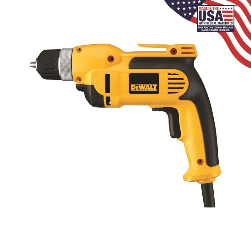 DEWALT Corded Drill, 7.0-Amp, 3/8-Inch, Pistol Grip (DWD110K), Yellow