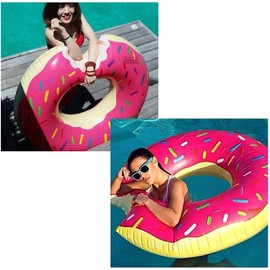 Mr. Gadget's Solutions Childrens Donut Swimming Ring 80cm Inflatable Floater Beach Kids Pool Fun Float