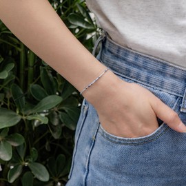 Lu&Ann Miyuki Pearl Bracelet - Handmade, Adjustable, Delicate Design for Women & Teenagers - Boho Style, Ideal for Combining & Gifting, Environmentally Friendly Packaging, Glass, No Gemstone
