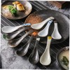 BIUDECO 3pcs Japanese Style Ceramic Serving Spoon Kitchen Tool for