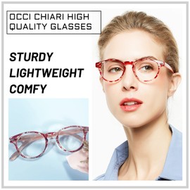 OCCI CHIARI Blue Light Reading glasses Women 1.0x Computer Readers for Petite Face(1.0 1.25 1.5 1.75 2.0 2.25 2.5 2.75 3.0 3.5 4.0 5.0 6.0)