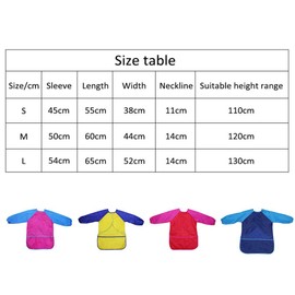 tooloflife Kids Toddler Apron Waterproof Long Sleeve Painting Baking Cooking - L - Age 8-10 Years - Yellow Blue