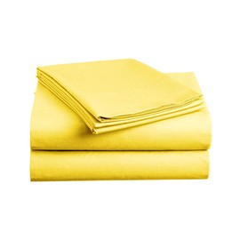 BASIC CHOICE Microfiber Bed Sheets with Pillowcase, Yellow, Twin, 3 Pieces
