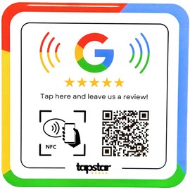 Acrylic Sheet Google NFC and QR Sticker NFC Sticker Google Reviews QR Ratings Easy Configuration with Web App Universal Compatibility No Subscriptions