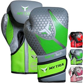 Mytra Fusion MY TECH Boxing Gloves Synthetic Leather SL1 (Green, 12-oz)