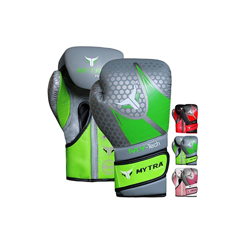 Mytra Fusion MY TECH Boxing Gloves Synthetic Leather SL1 (Green,