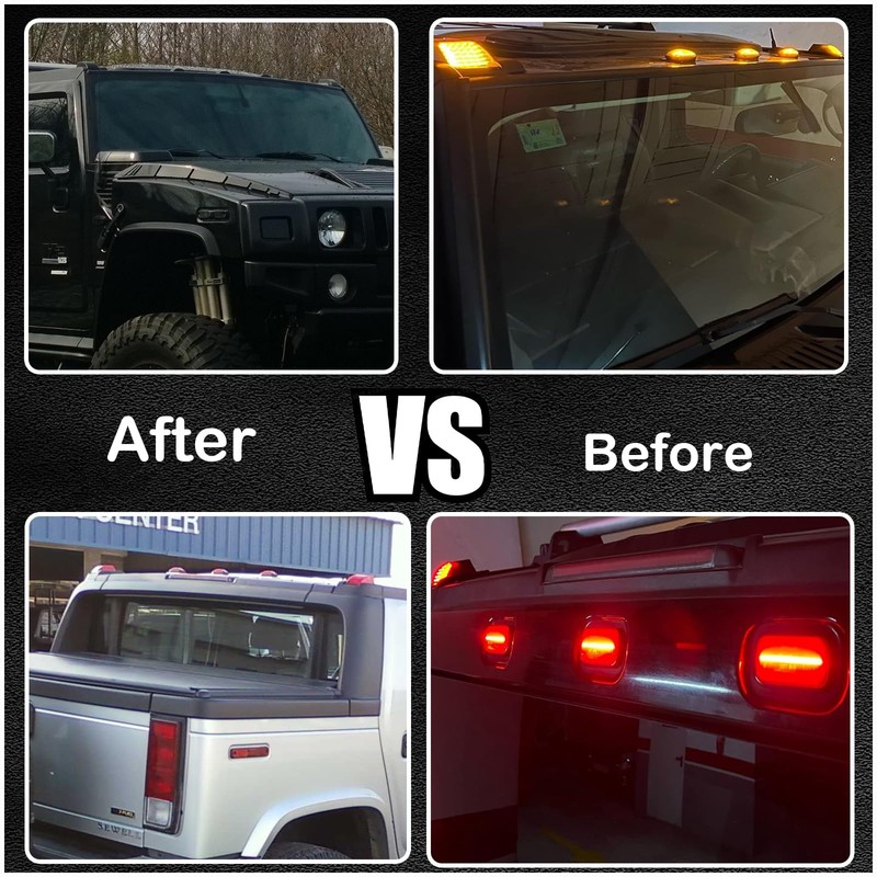 KEEGTBOX Smoke LED Cab Roof Light Kit Compatible with Hummer