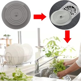 6 Piezas Tapones De Silicona para Desagüe De Piso - 15 cm XL Grande, Tapón de Silicona con Ventosa,Tapones De Drenaje De Gel De Sílice, Filtro, Protectores de Drenaje para el Hogar（Gris）