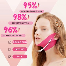 V Line Face Lifting Chin Mask, Chin Lift Mask, V Shape Face Tape for Wrinkles, Face Lift Tape Neck Lift Tape Face Masks Beauty, Skin Tightening Face Mask,Chin Strap for Double Chin Reducer Firming
