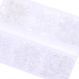 diyhub 690 PCS Silicone Earring Backs 5 Styles Clear Soft Earring Backs Rubber Ear Safety Back Pads Ear Studs Backing Replacements for Studs
