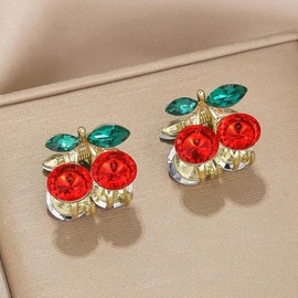 6pcs Small Cherry Hair Clip for Women Cute Mini Cherry Claw Clips Fashion Fruit Hair Accessories Women Bangs Claw Clips