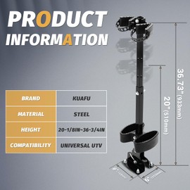 KUAFU Gun Rack Compatible with Polaris Ranger RZR General Can-Am Defender Pioneer Maverick Kawasaki Mule Teryx Kubota Golf Cart Gun Vertical Floor Mount Truck UTV Gun Holder