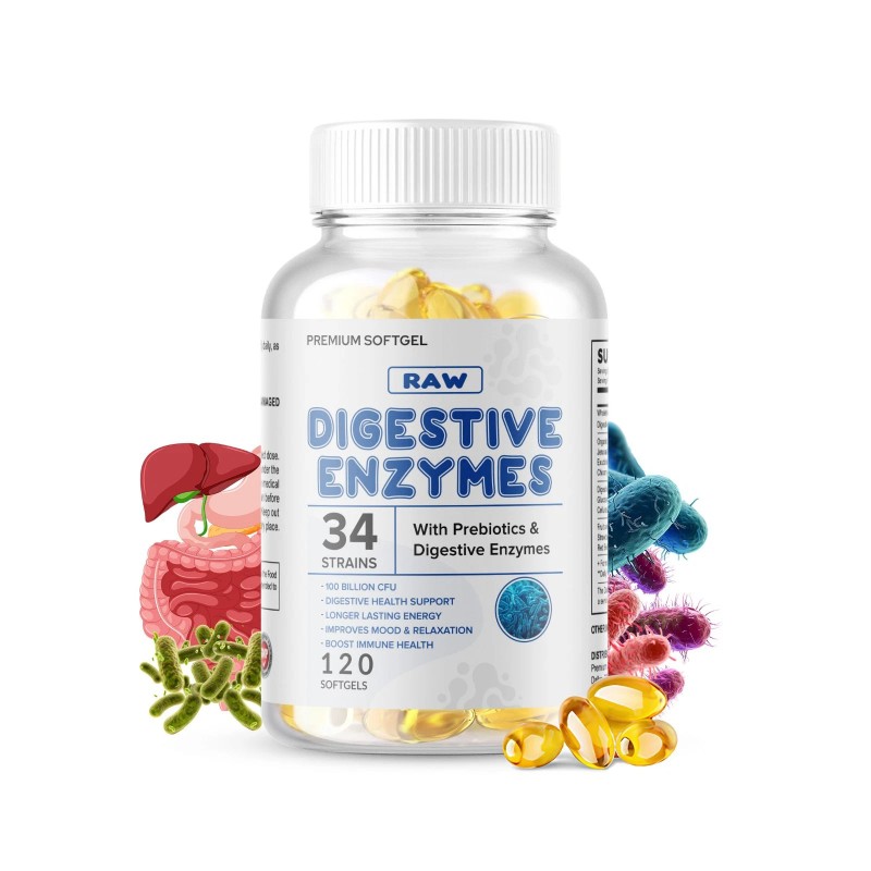 Digestive Enzymes Prebiotic & Probiotics Gas, Constipation & Bloating Relief