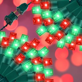 JUSTPRO 100 LED Mini Christmas Lights,Outdoor Red Green Led String Lights for Garden Wedding Patio Trees Lighting Decoration,21.6 Feet Green Wire